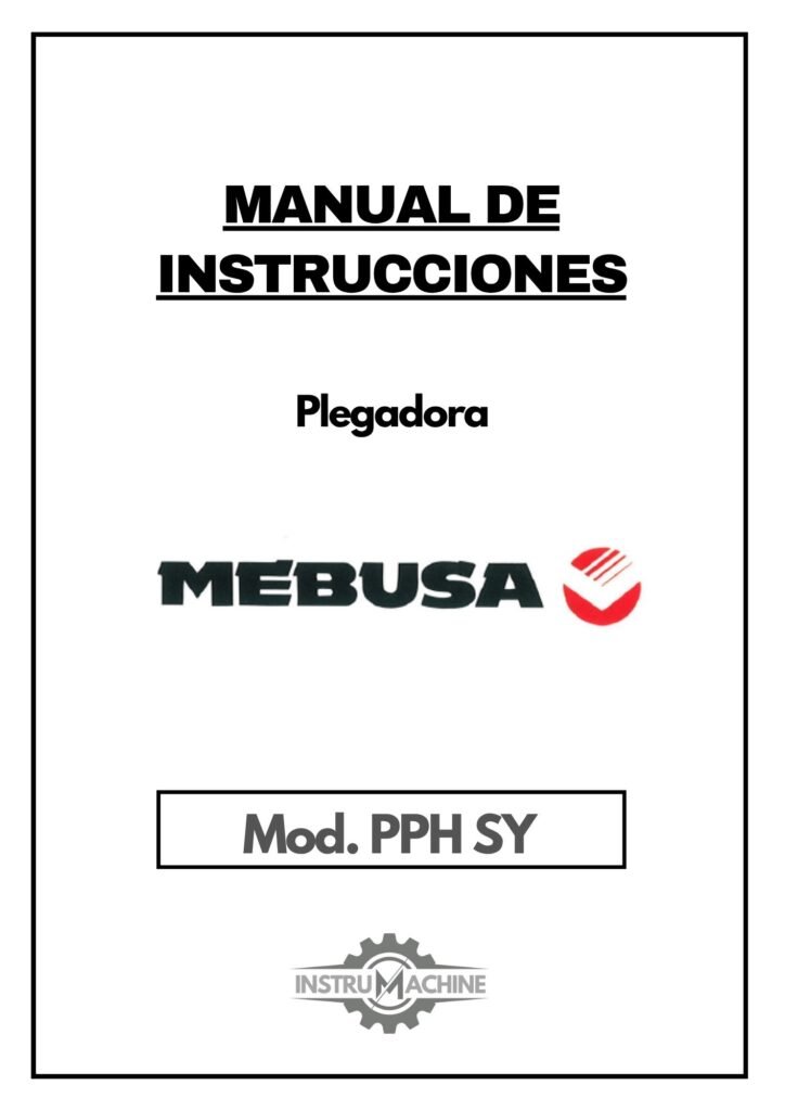 Portada Manual de instrucciones Plegadora Mebusa PPH SY