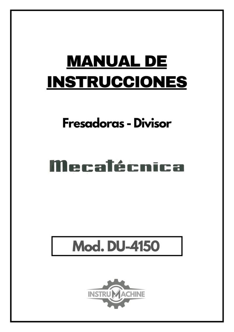 Manual de instrucciones Fresadora MECATÉCNICA DU-4150