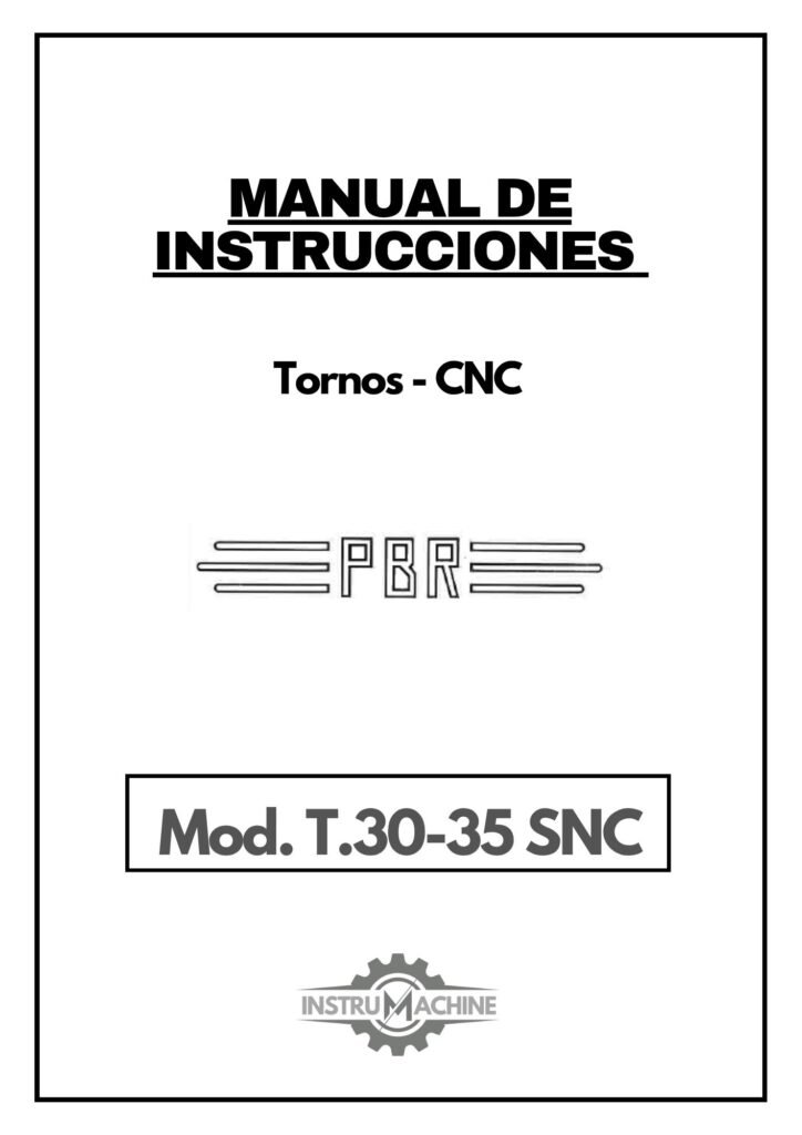Portada Manual de instrucciones Torno PBR T30–35 SNC