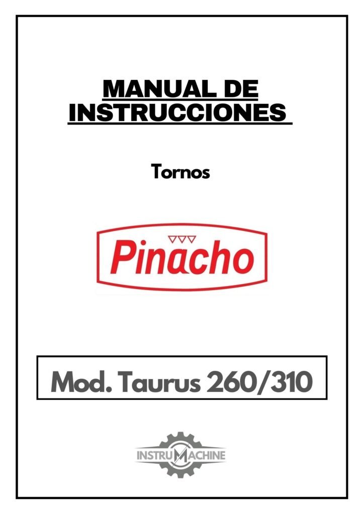 Portada Manual de instrucciones Torno Pinacho Taurus 260–310 Ø105