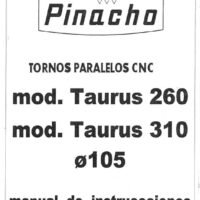 Manual de instrucciones Torno Pinacho Taurus 260–310 Ø105