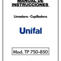 Manual de instrucciones Cepillos-Limadoras UNIFAL TP 750-850