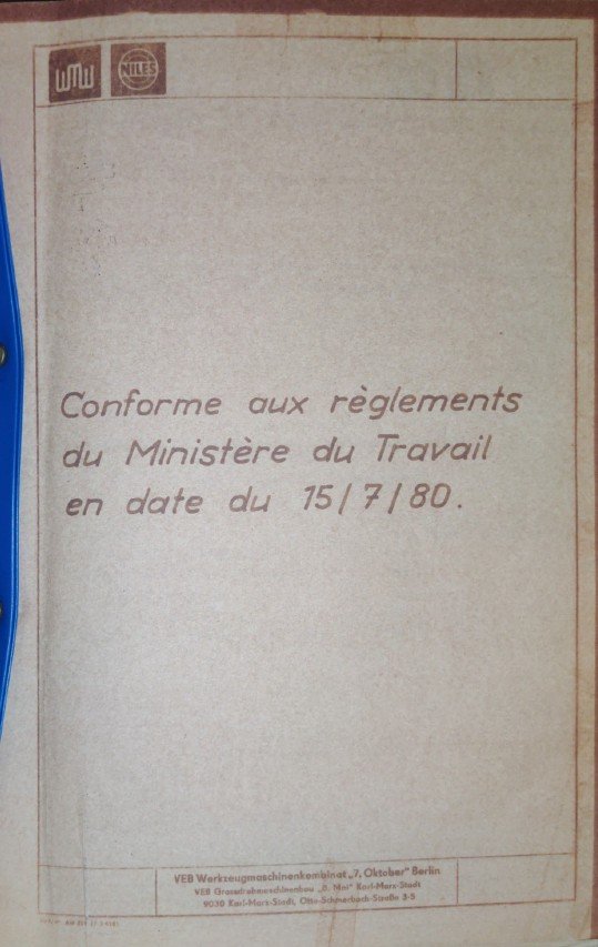 Documentación técnica Torno Niles WMW DS-4 NC