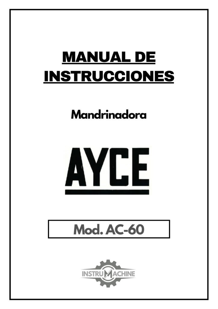 Portada Manual de instrucciones Mandrinadora AYCE 60