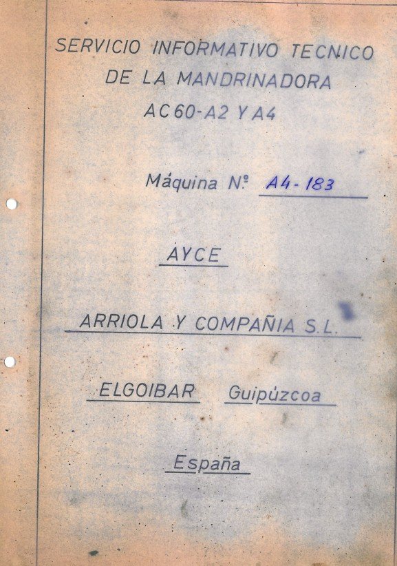 Manual de instrucciones Mandrinadora AYCE 60