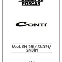 Conti- SN 281-placa-1 Tabla de roscas CONTI SN 281/ SN 321/ SN 381