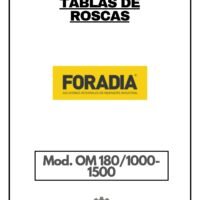 Tabla de roscas Foradia OM 180/1000-1500
