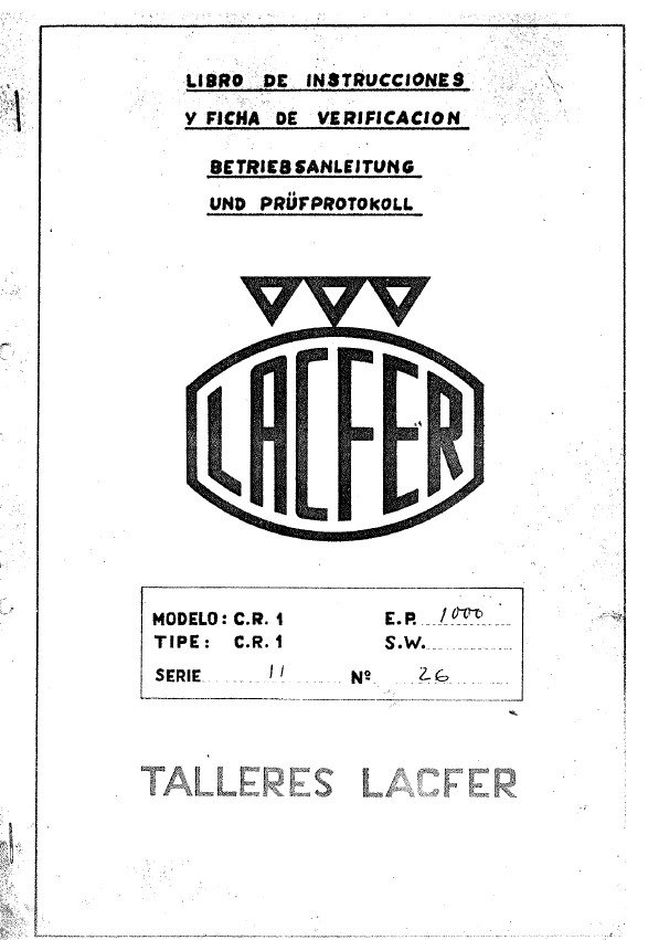 Tabla de roscas Lacfer CR-1