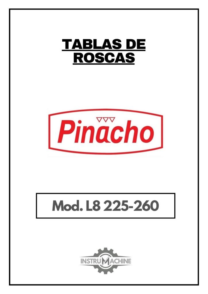 Portada Tabla de roscas Pinacho L8-225-260