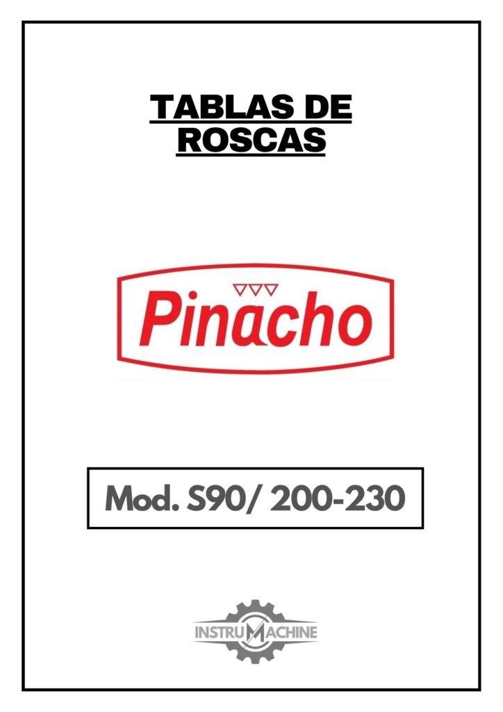 Portada Tabla de roscas Pinacho S90E/200-230