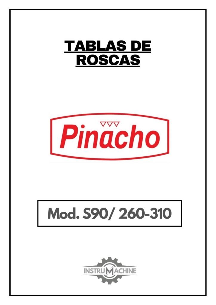 Portada Tabla de roscas Pinacho S90/260-310