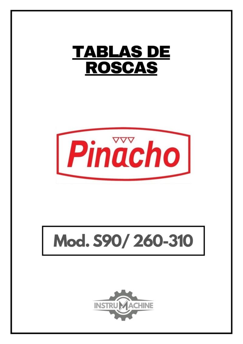 Pinacho S90 260-310- tablas-1 Tabla de roscas Pinacho S90/260-310