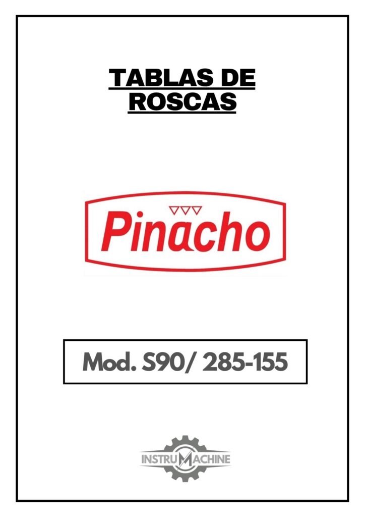 Portada Tabla de roscas Pinacho S90/285-155