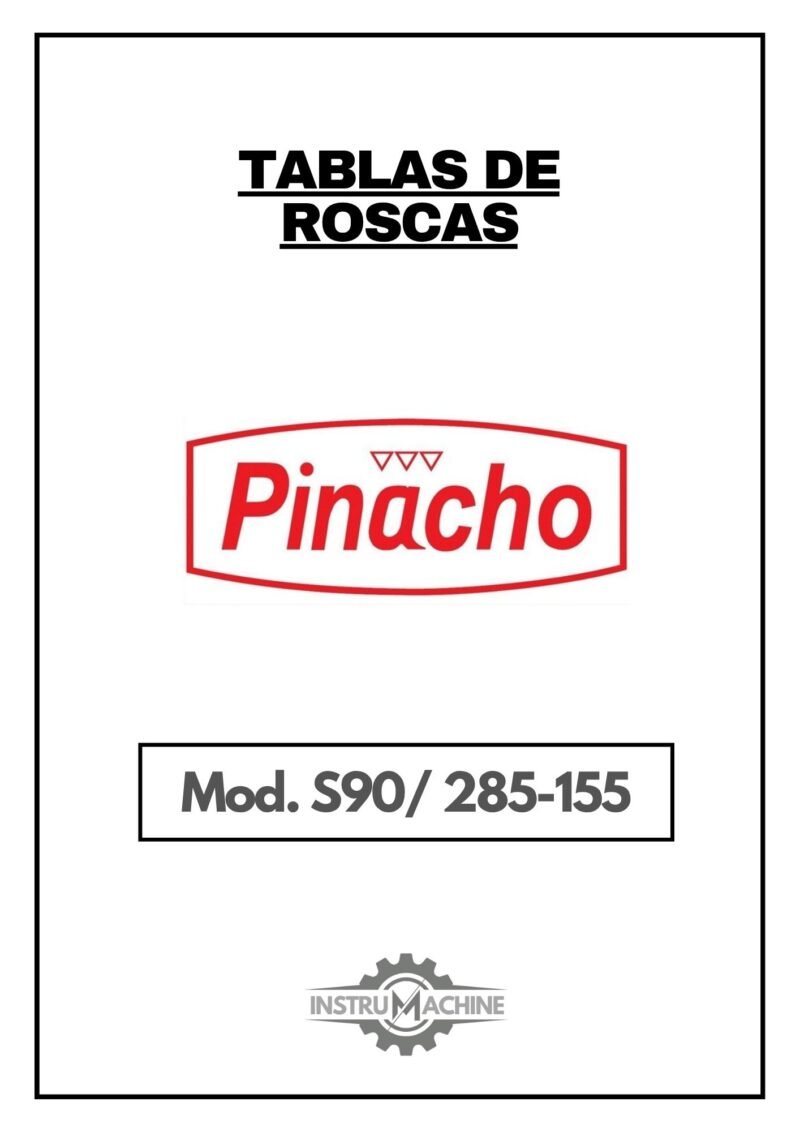 Tabla de roscas Pinacho S90/285-155