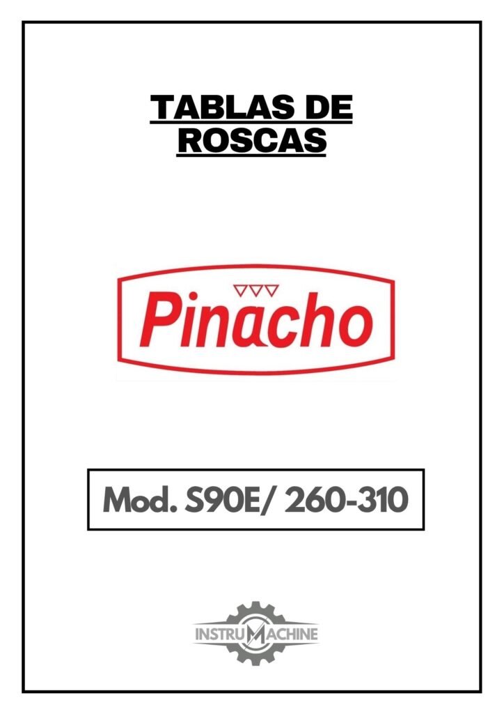 Portada Tabla de roscas Pinacho S90E/260-310