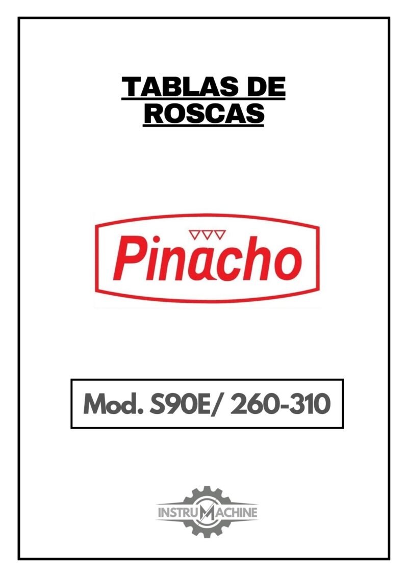 Pinacho S90E 260-310-tablas-1 Tabla de roscas Pinacho S90E/260-310