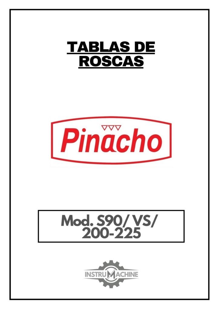 Portada Tabla de roscas Pinacho S90/VS/200-225
