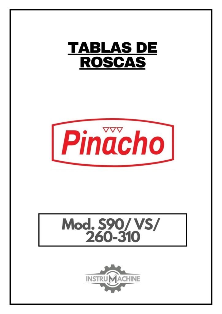 Portada Tabla de roscas Pinacho S90/VS/260-310