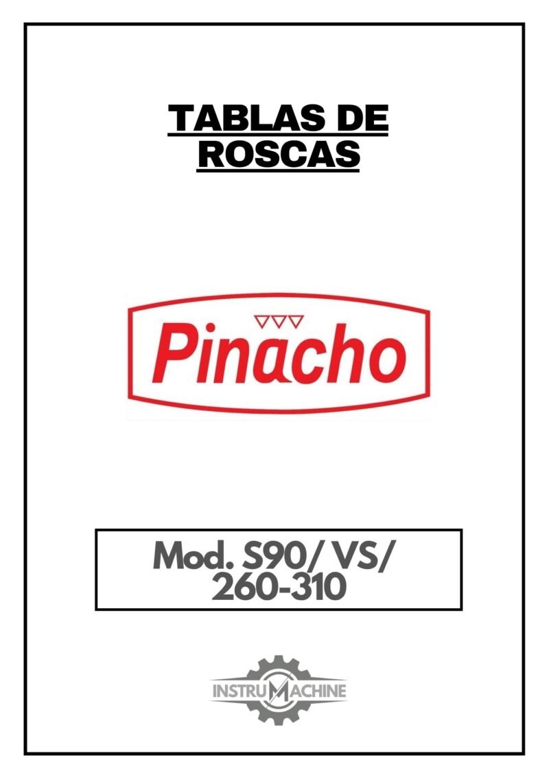 Pinacho S90VS- 260-310-tablas-1 Tabla de roscas Pinacho S90/VS/260-310