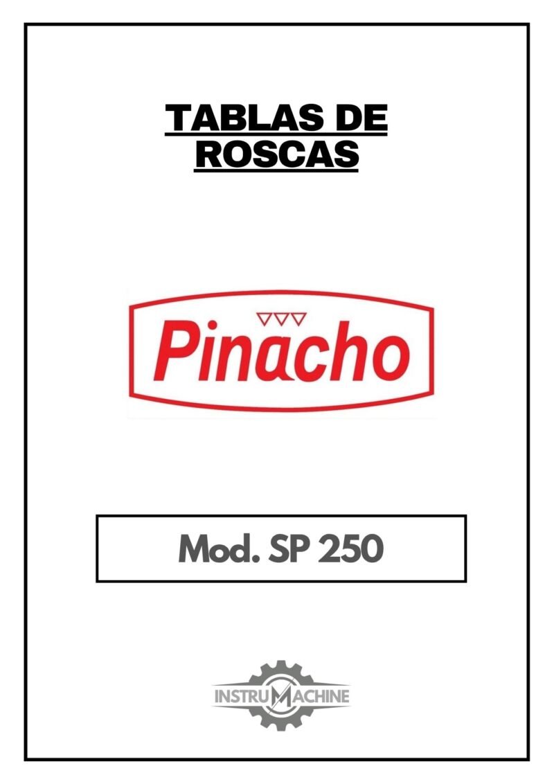 Pinacho SP 250- tablas-1 Tabla de roscas Pinacho SP 250