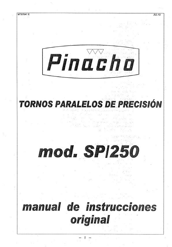 Pinacho SP 250- tablas-2 Tabla de roscas Pinacho SP 250