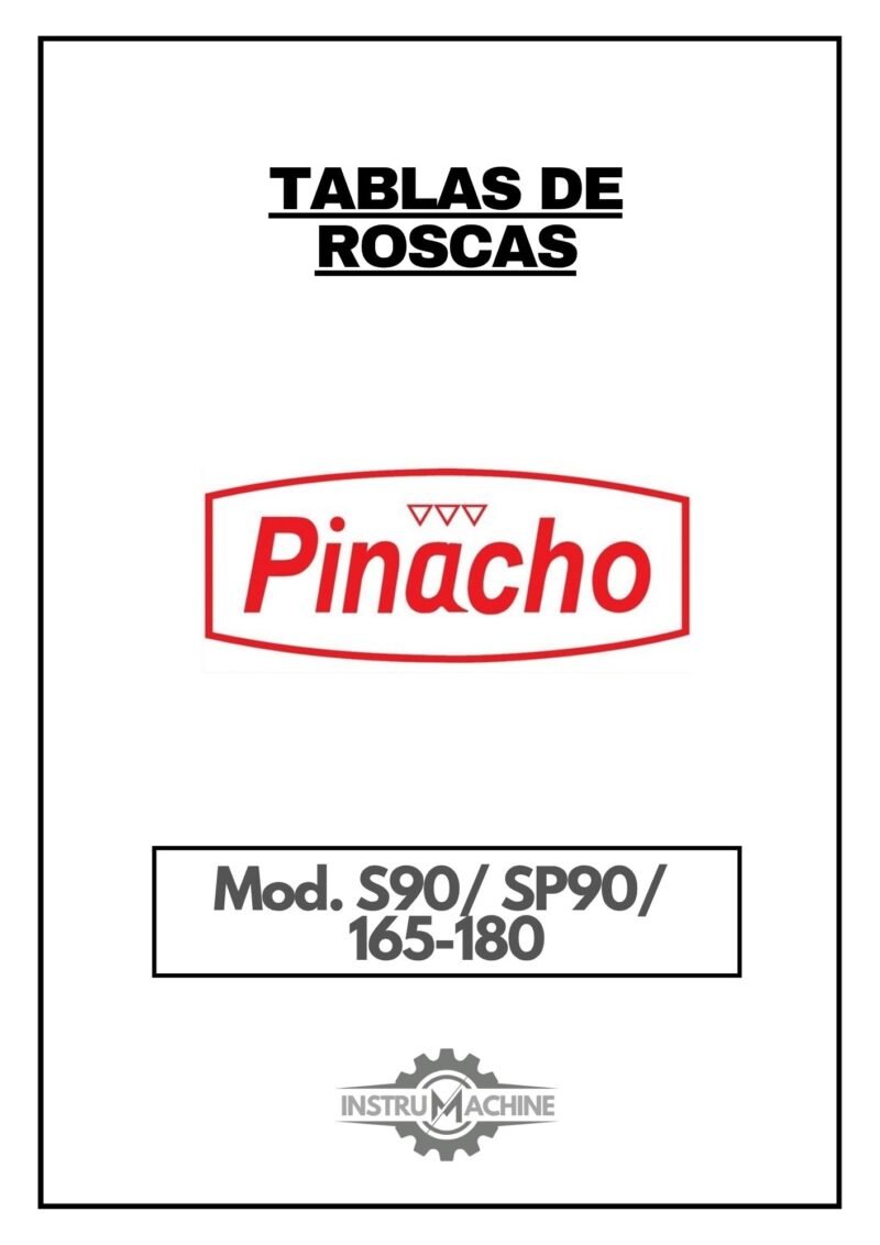 Pinacho SP 90 165-180- tabla-1 Tabla de roscas Pinacho S90/SP90/165-180