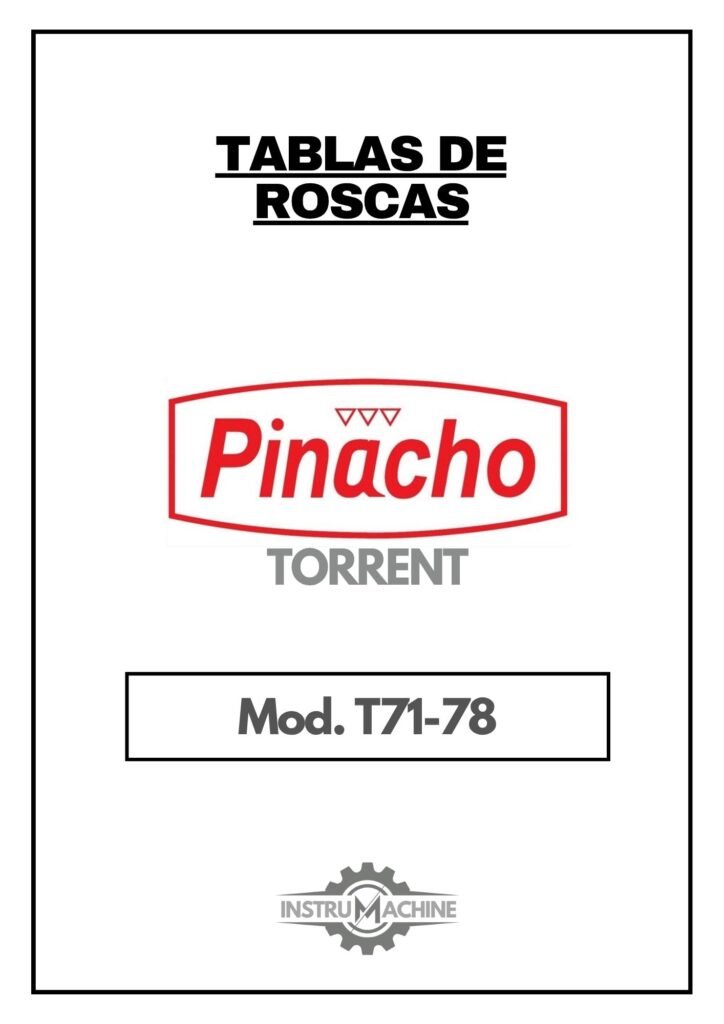 Portada Tabla de roscas Pinacho Torrent T71-78
