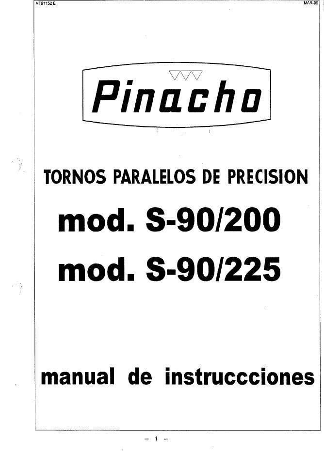 Tabla de roscas Pinacho S90/200-225