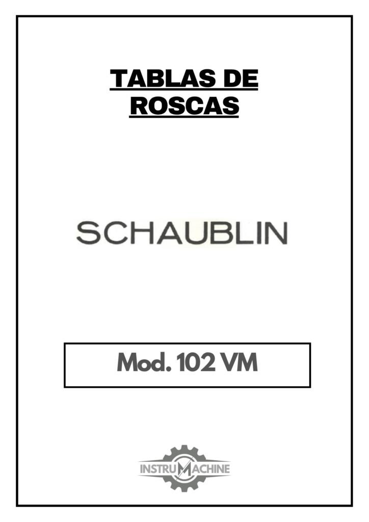 Portada Tabla de roscas Schaublin 102 VM