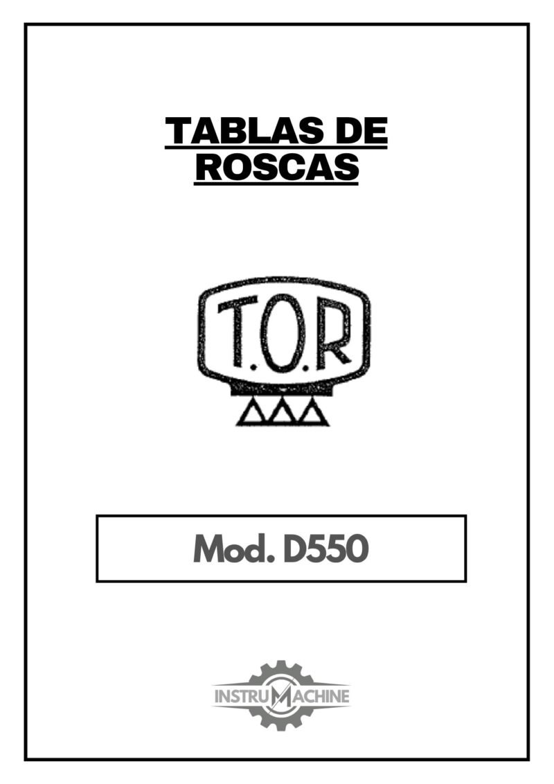 Tor D550-tabla-1 Tabla de roscas TOR D550
