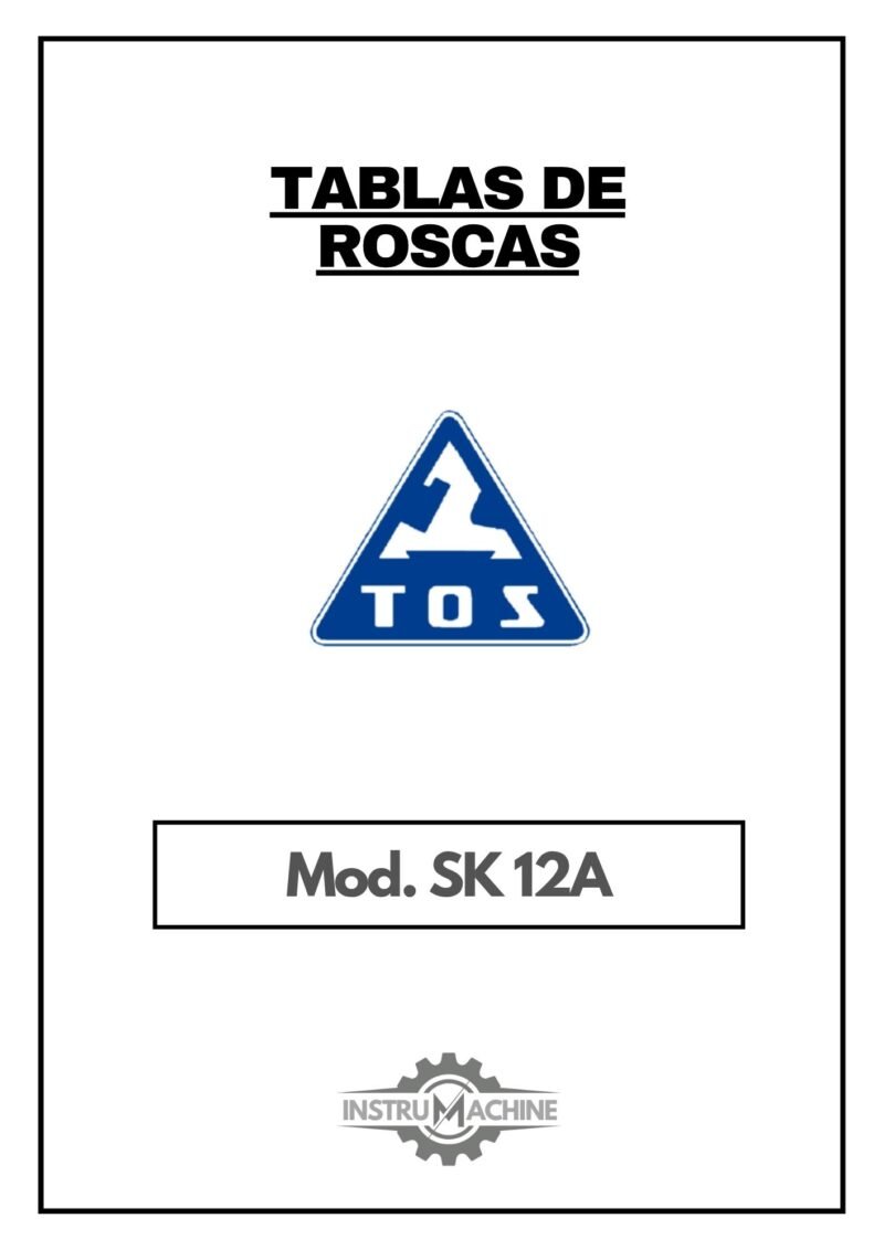 Tos SK12A- tabla-1 Tabla de roscas TOS SK 12 A