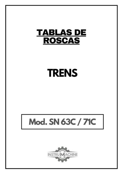 Tabla de roscas Trens SN 63C/71C