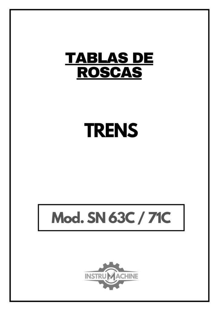 Portada Tabla de roscas Trens SN 63C/71C