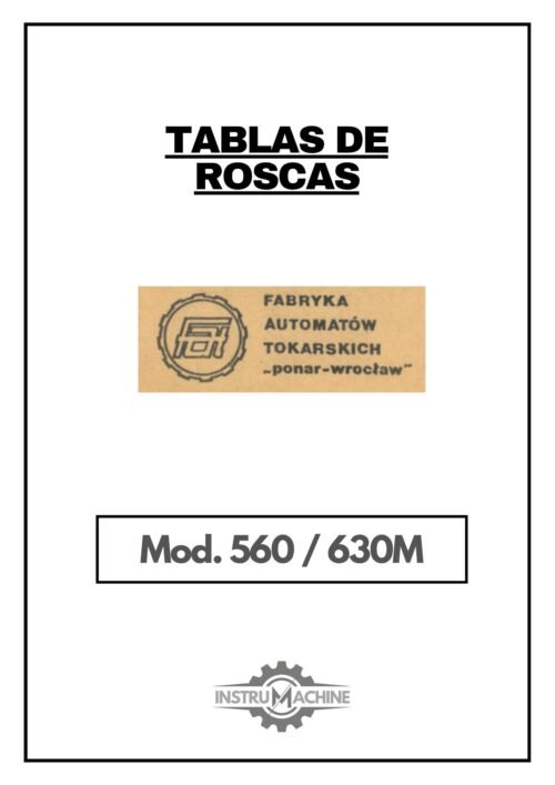 Tabla de roscas TUR FAT 560/630M