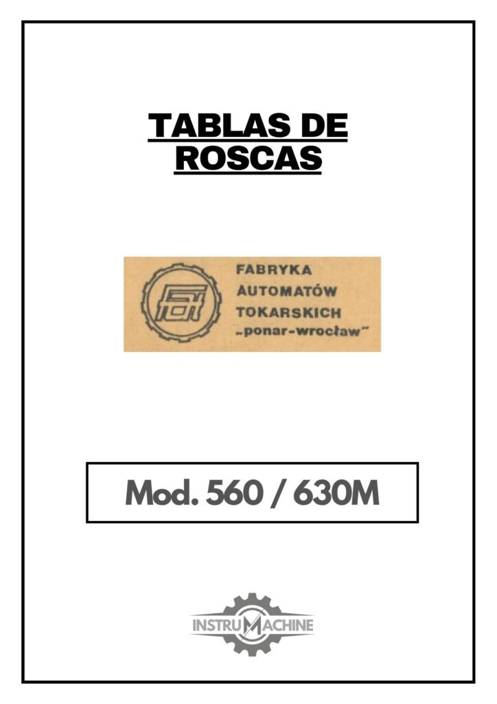 Portada Tabla de roscas TUR FAT 560/630M