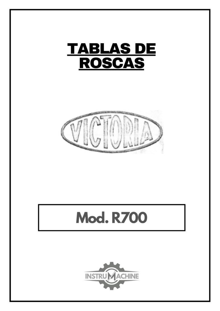 Portada Tabla de roscas Victoria R-700