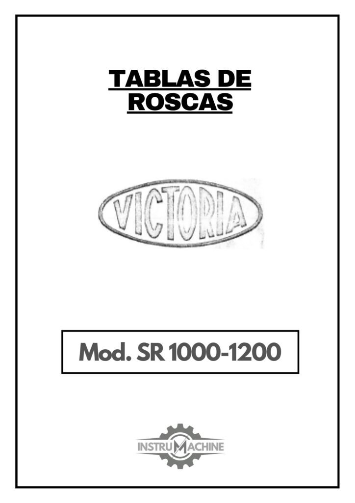 Portada Tabla de roscas Victoria SR 1000-1200
