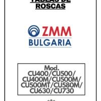ZMM C400M-placa-1 Tabla de roscas ZMM CU400/ CU500/ CU400M/ CU500M/ CU500MT/ CU580M/ CU630/ CU730