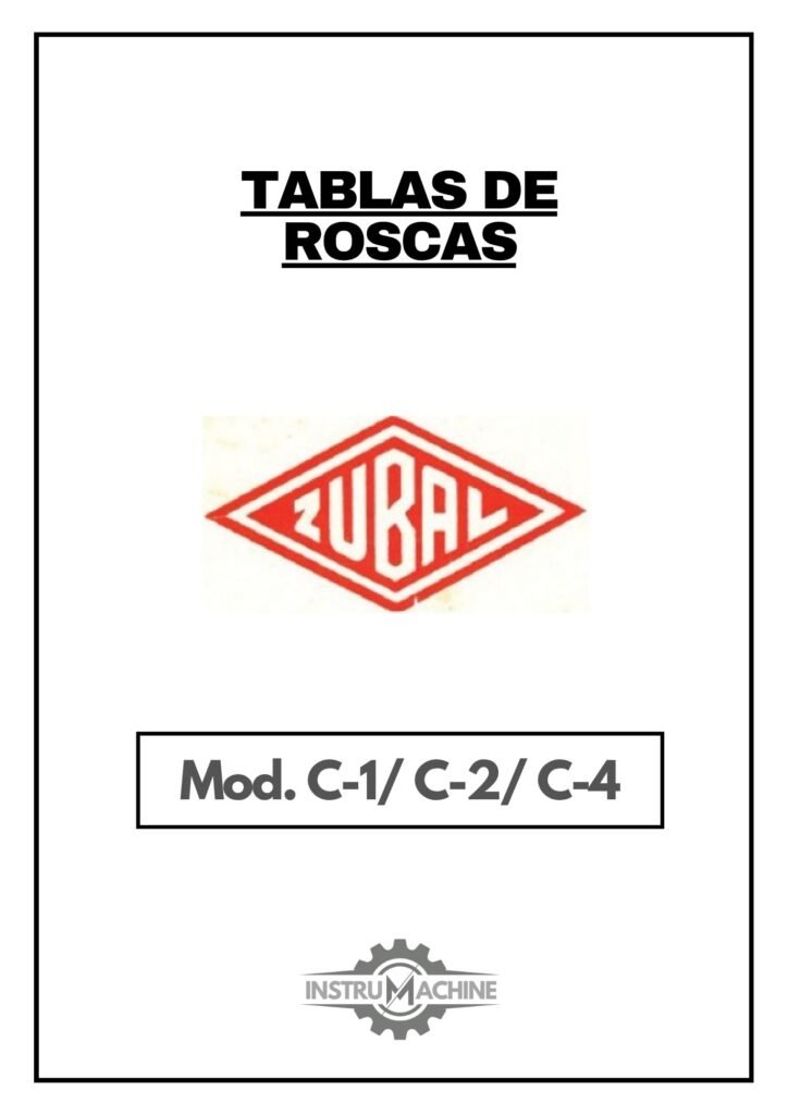 Portada Tabla de roscas Zubal C-1 / C-2 / C-4