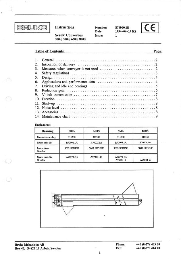 Manual de instrucciones Aserradero Bruks 300S / 500S / 650S / 800S