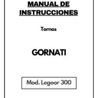 Gornati mod. Legoor 300-1 Manual de instrucciones Torno Gornati Legoor 300