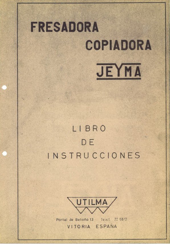 Manual de instrucciones Fresadora-Pantógrafo Jeyma FC 5TH