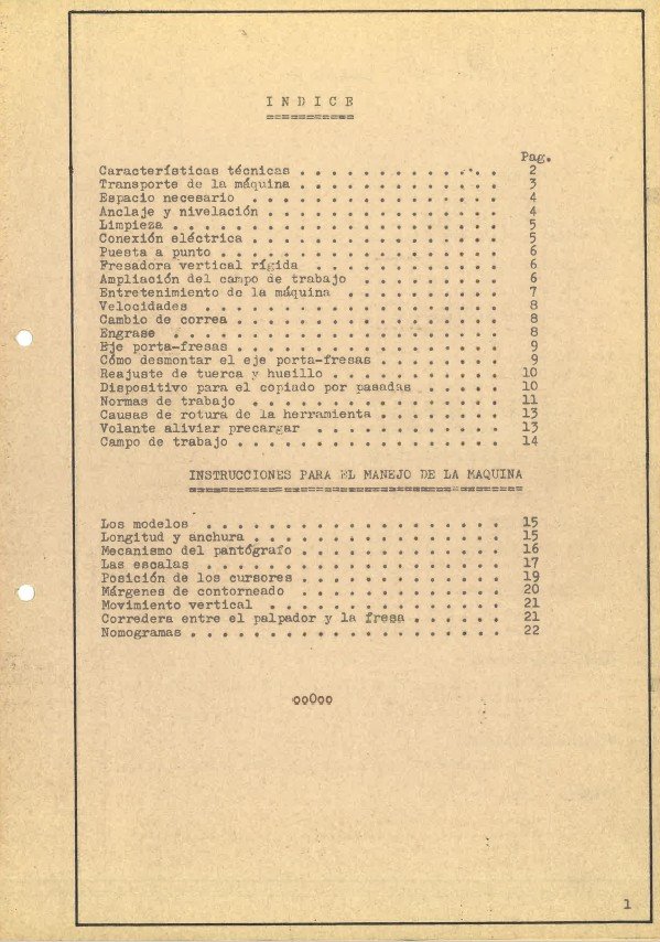 Manual de instrucciones Fresadora-Pantógrafo Jeyma FC 5TH