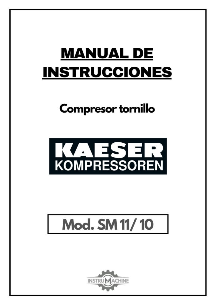 Portada Manual de instrucciones Compresor de tornillo Kaeser SM11/10