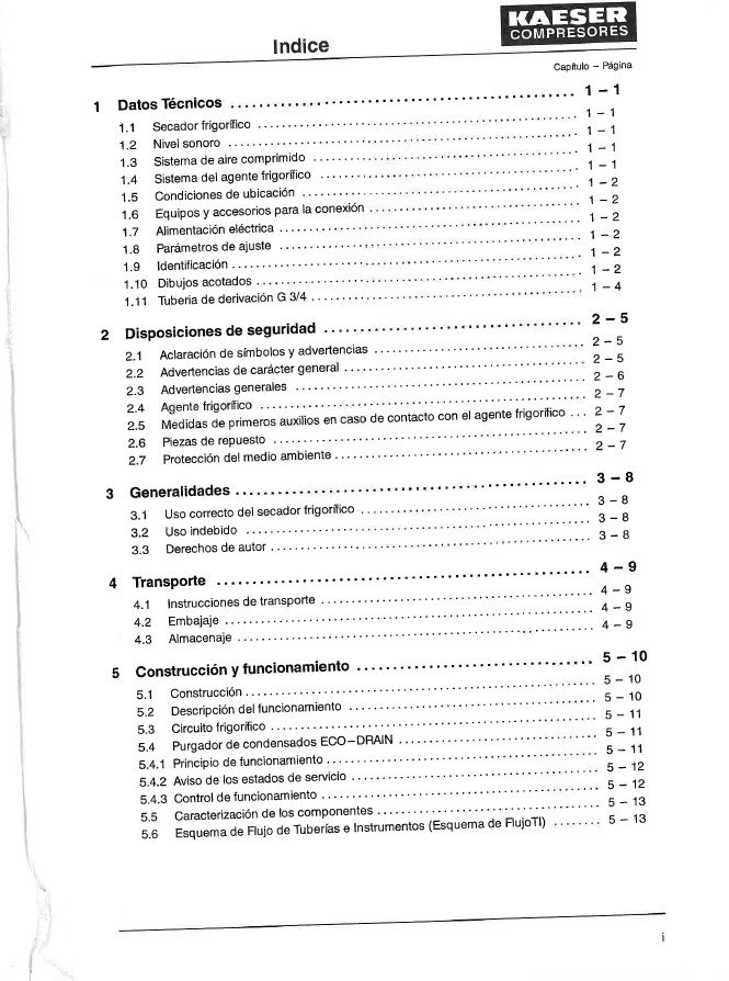 Manual de instrucciones Secador frigorífico Kaeser TA 11