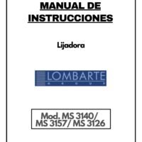 Lombarte- mod MS3140- MS3157- MS3126-1 Manual de instrucciones Lijadora Lombarte MS3140 / MS3157 / MS3126