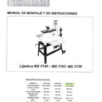 Lombarte- mod MS3140- MS3157- MS3126-2 Manual de instrucciones Lijadora Lombarte MS3140 / MS3157 / MS3126