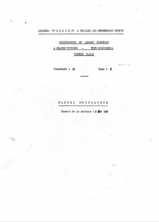 Manual de instrucciones Talladora de engranajes SMPA Precimo HR 2 / HR 3