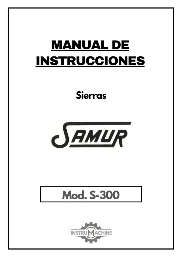 Portada Manual de instrucciones Sierra Samur S-300