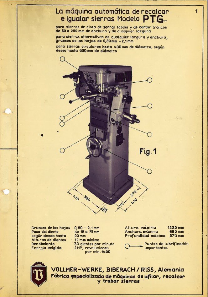 Manual de instrucciones Triscadora Vollmer PTG